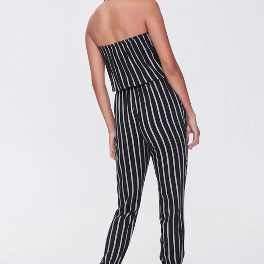 NEW Forever 21 Striped Tube Jumpsuit NWOT - Picture 3 of 4